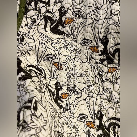 Disney Black and White Patterned Jacket with Green Trim - Picture 3 of 9